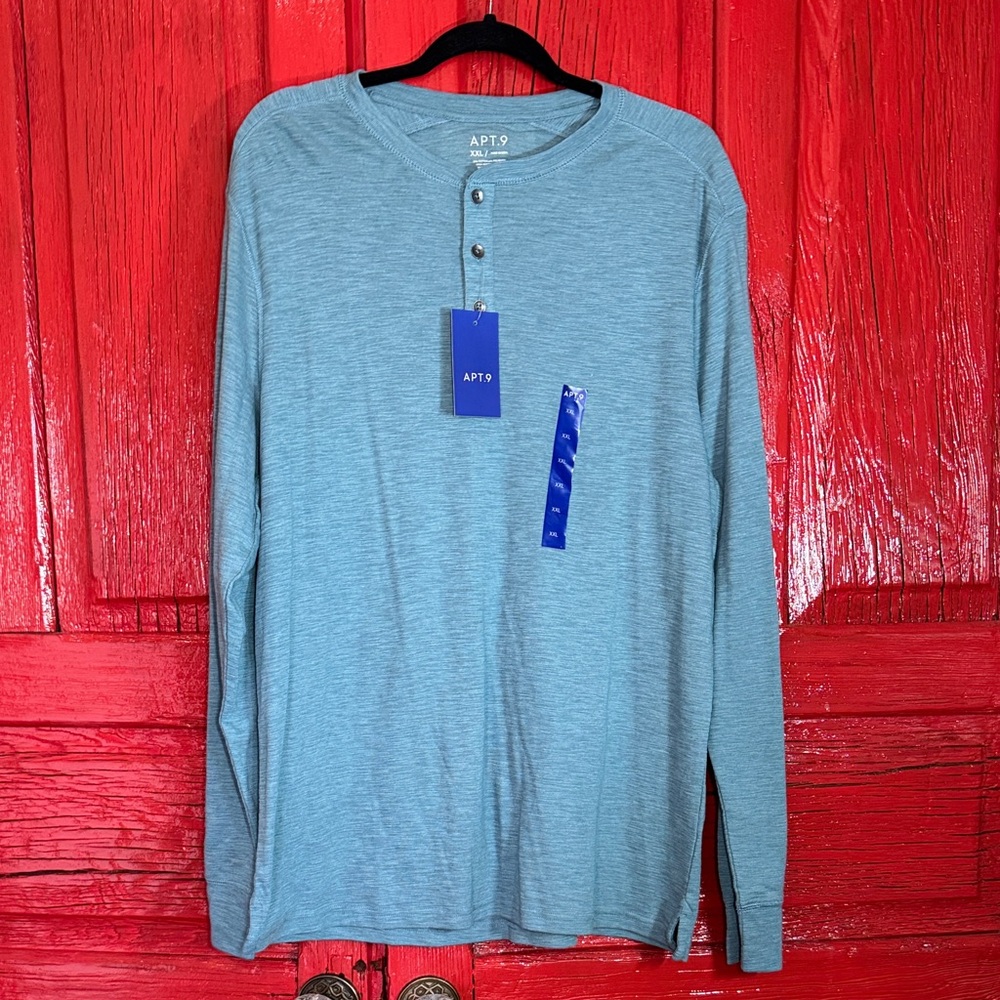 Apt. 9 Men's Teal Long Sleeve Shirt